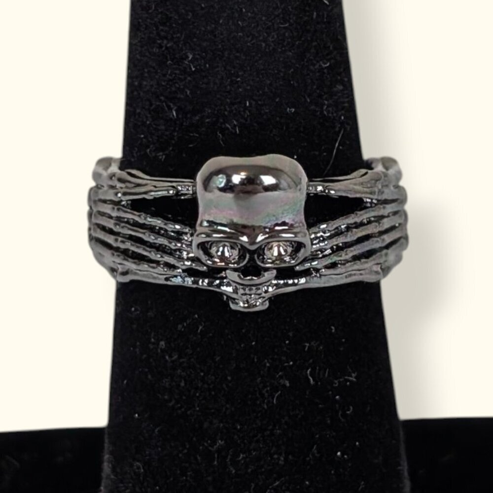 Dark Skull & Bones Gunmetal Ring
